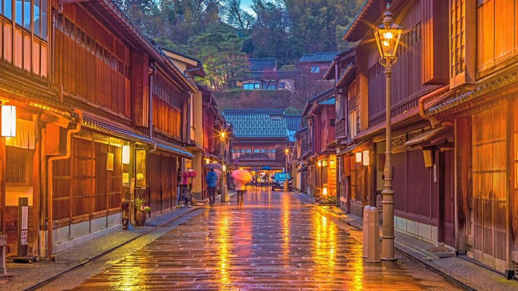 Higashi Chaya district in Kanazawa, Japan